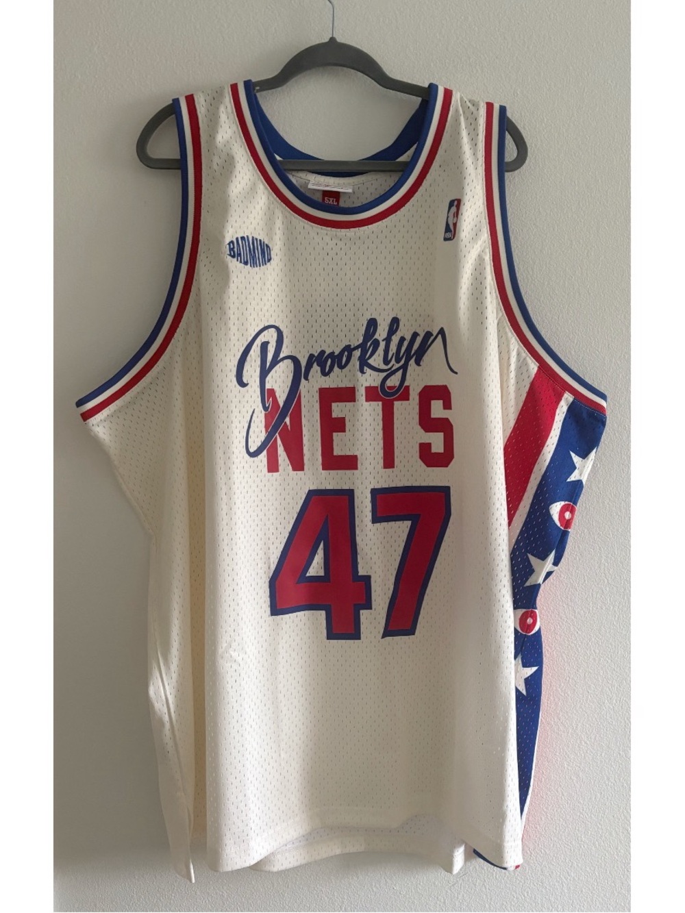 NWT Mitchell & Nass NBA Remix Brooklyn Nets Badmon Basketball Jersey 5XL